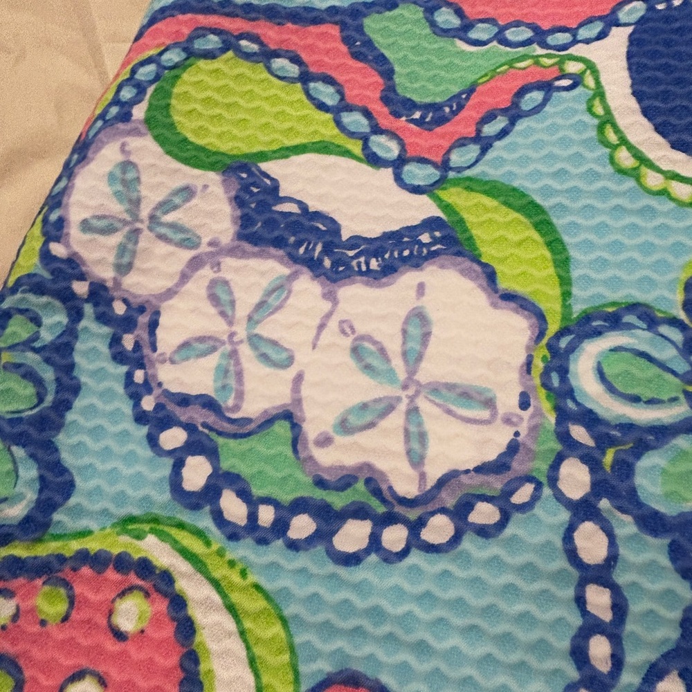 Lilly Pulitzer Conch Republic Shells Fish Groovy Pink Aqua Skirt Size 2 - Picture 2 of 11